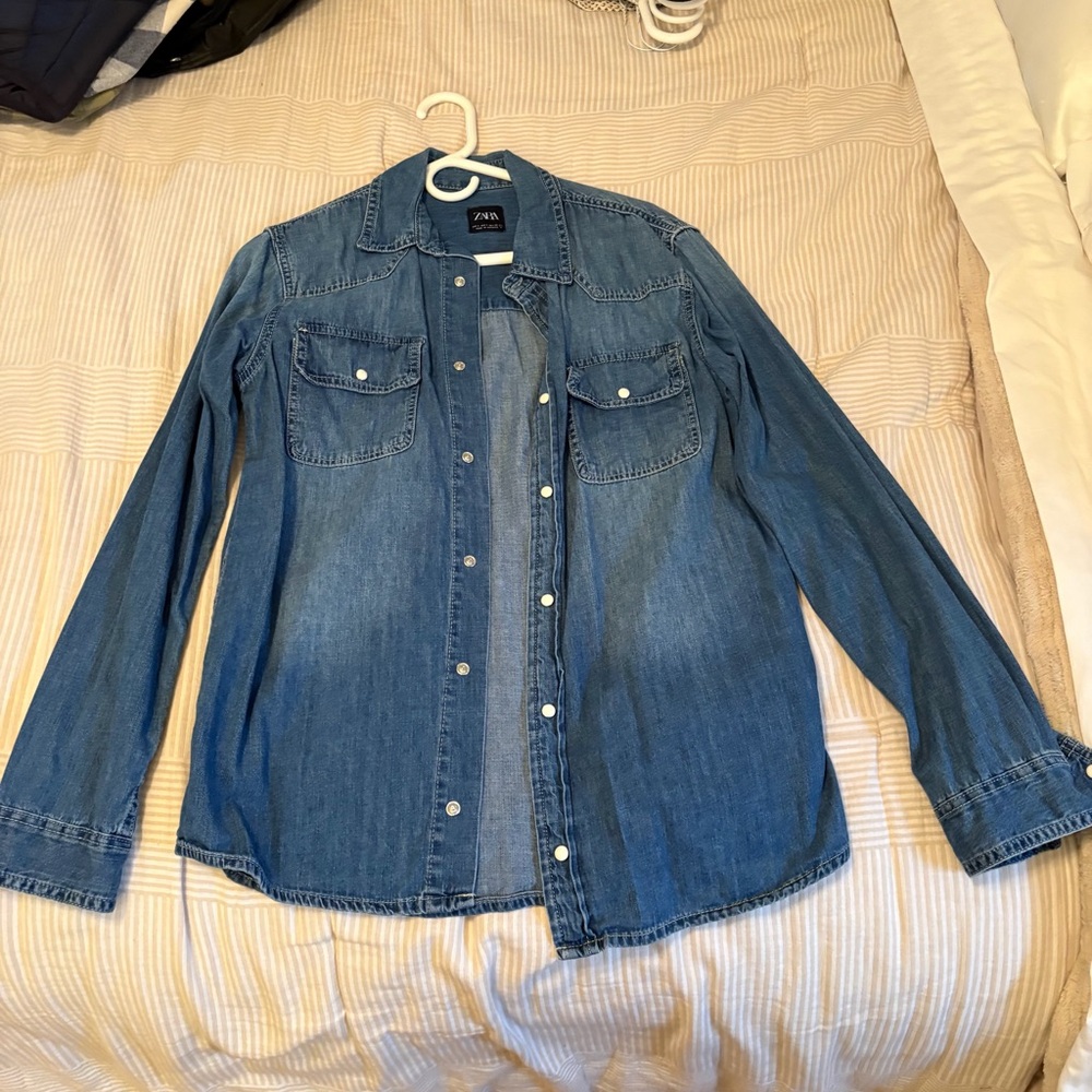 Zara Indigo Denim Top